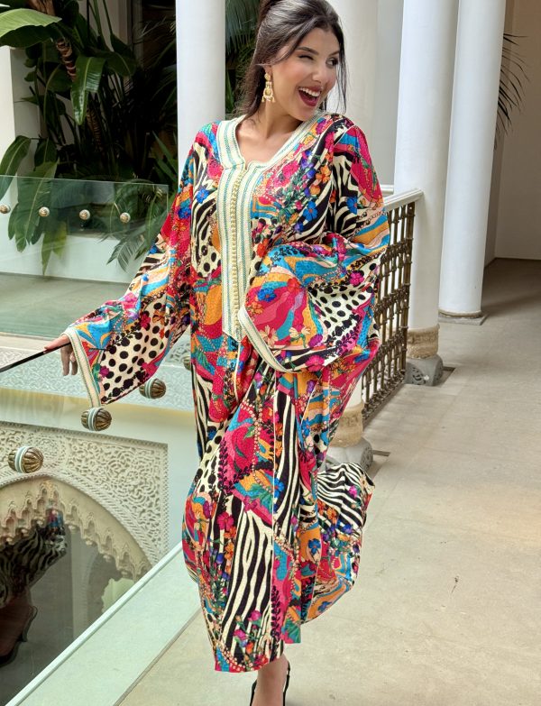 Caftan en soie de jaguar